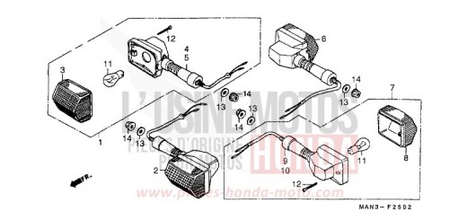 CLIGNOTANT (3) NX650V de 1997